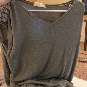 Gray top with sleeve details